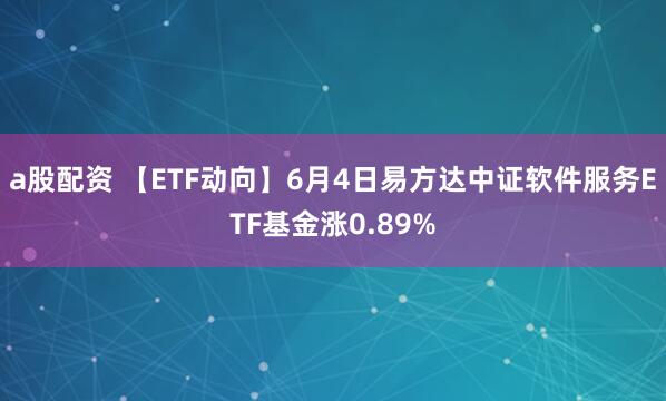 a股配资 【ETF动向】6月4日易方达中证软件服务ETF基金涨0.89%