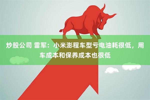 炒股公司 雷军：小米澎程车型亏电油耗很低，用车成本和保养成本也很低